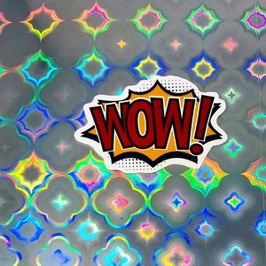 WOW Action Bubble Comic Book Vibes Contrast Sticker